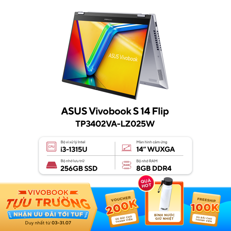 Máy tính xách tay Asus VivoBook TP3402VA-LZ025W (i3 1315H/8GB RAM/256GB SSD/14 Cảm ứng/Win11/Bạc)