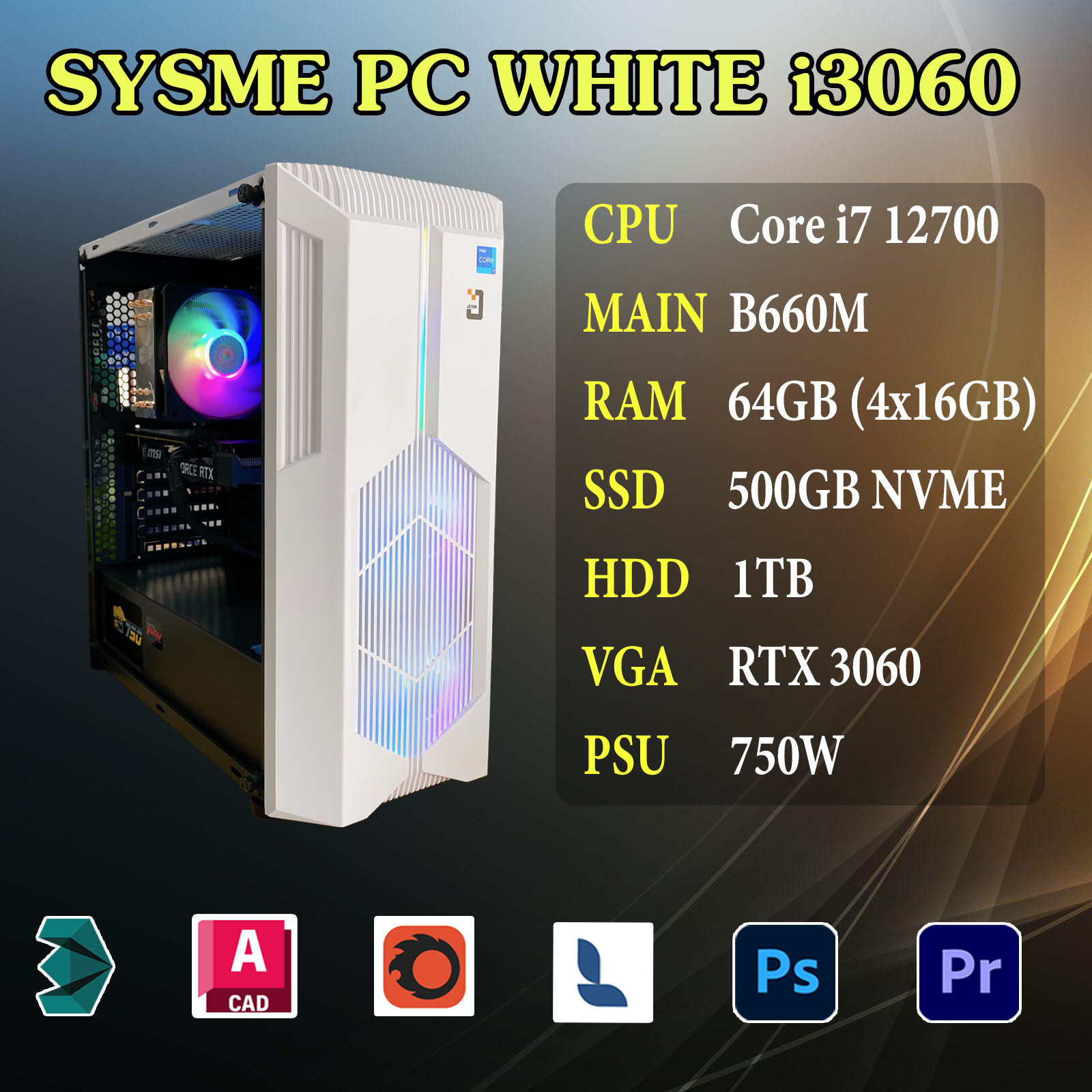 SYSME PC WHITE i3060